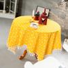 Small Fresh Yellow Plaid Tablecloth With Fashion Tassel Thick Cotton Linen Meal Cloth Pad For Tea Table