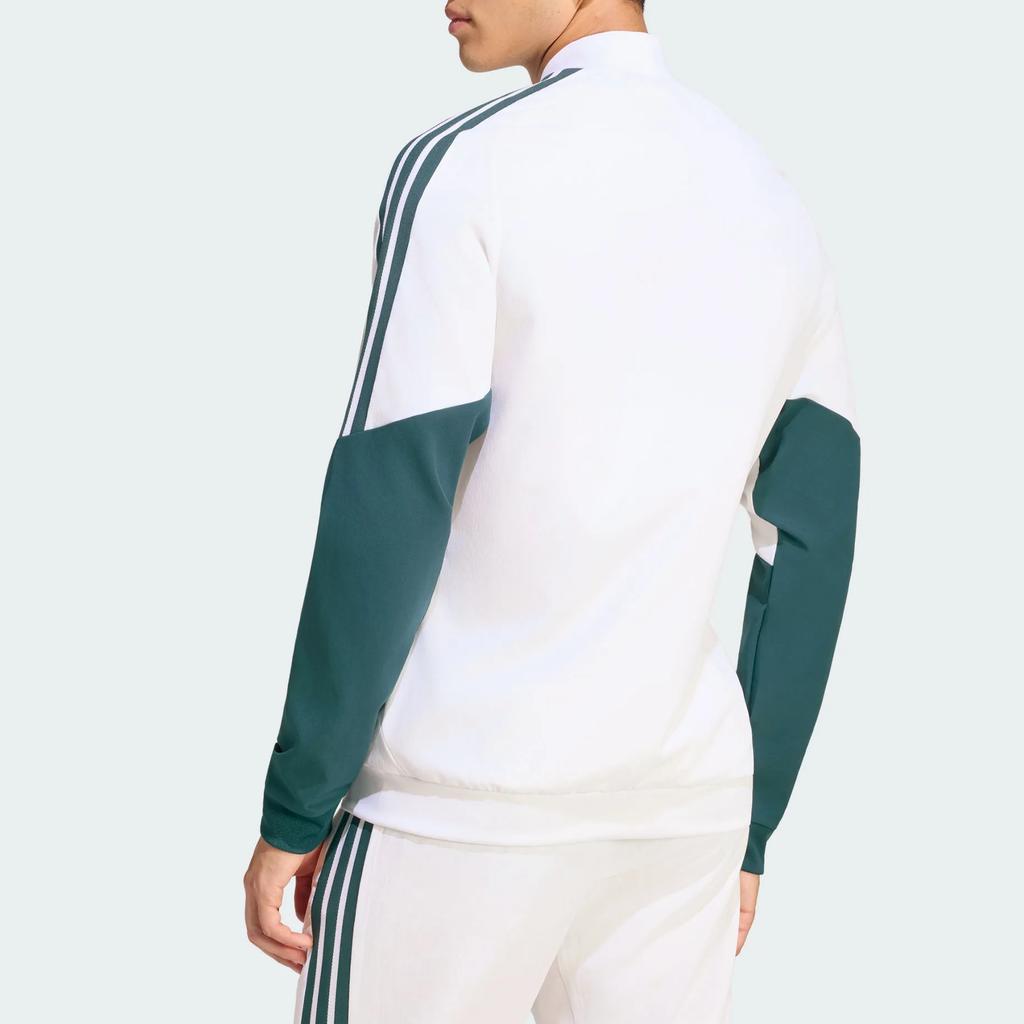 Мужские куртки Adidas Реал Мадрид Мужские Белый/Богатый Зеленый Стойка Умеренные