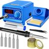 Soldering Iron 60W Soldering Temperature Adjustable Soldering Temperature Stable Soldering Easy To for Electronic Work and Electrical DIY Set,