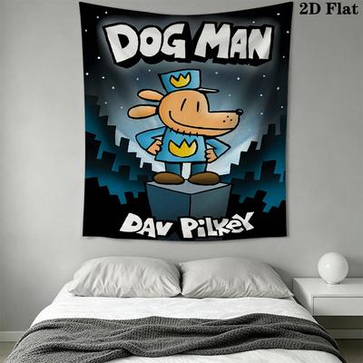 Black Dog Cartoon Pattern Home Decor Tapestry, Wall Hanging, Decorative RV Wall Cloth.ZGT0914192