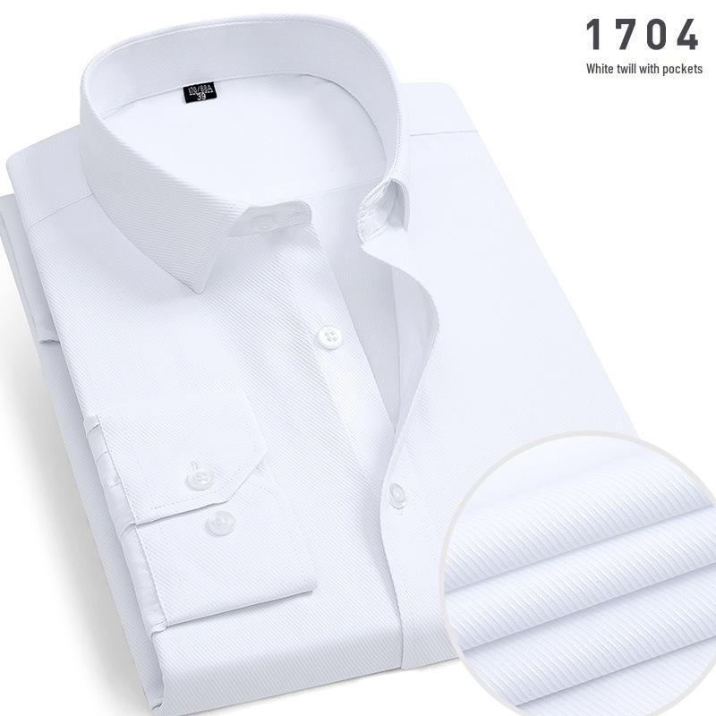 Мужская рубашка с длинным рукавом, не требующая глажки, в синюю полоску, 2025: Деловая одежда весна-осень