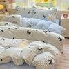 Утолщенный комплект из четырех предметов из молочного флиса, двухстороннее флисовое пододеяльник с коралловым фланцем, простыня, комплект из трех предметов с шапкой для кровати