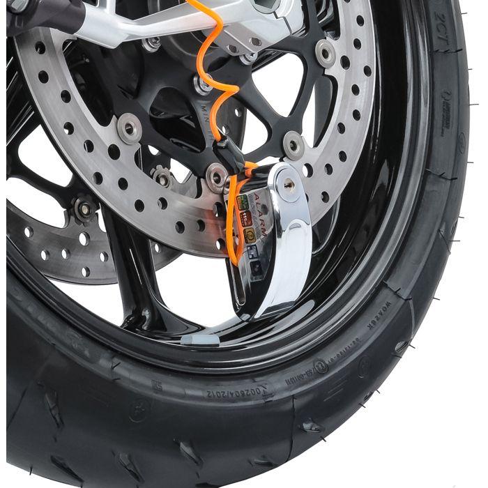 Antivol bloque disque alarme moto + câble de rappel Tourtecs 110dB noir