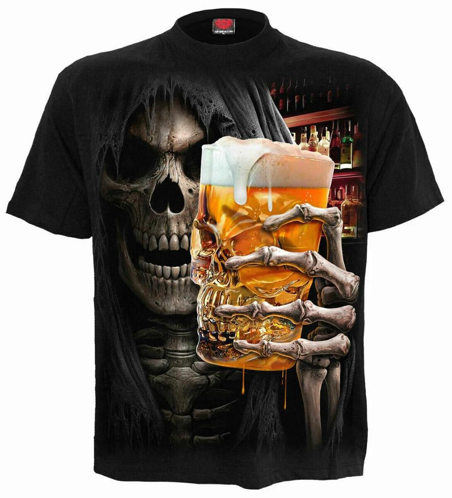 Spiral Direct LIVE LOUD T-Shirt/Bier/Totenkopf/Biker/Goth/Sensenmann/Party/Geschenk/RockWird in neuem Fenster oder Tab geöffnet