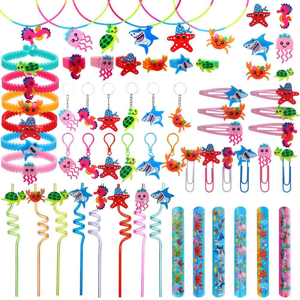 Party Supplies Party Decorations Kids Gifts Plastic Straws Ocean Animal Drinking Straws Reusable