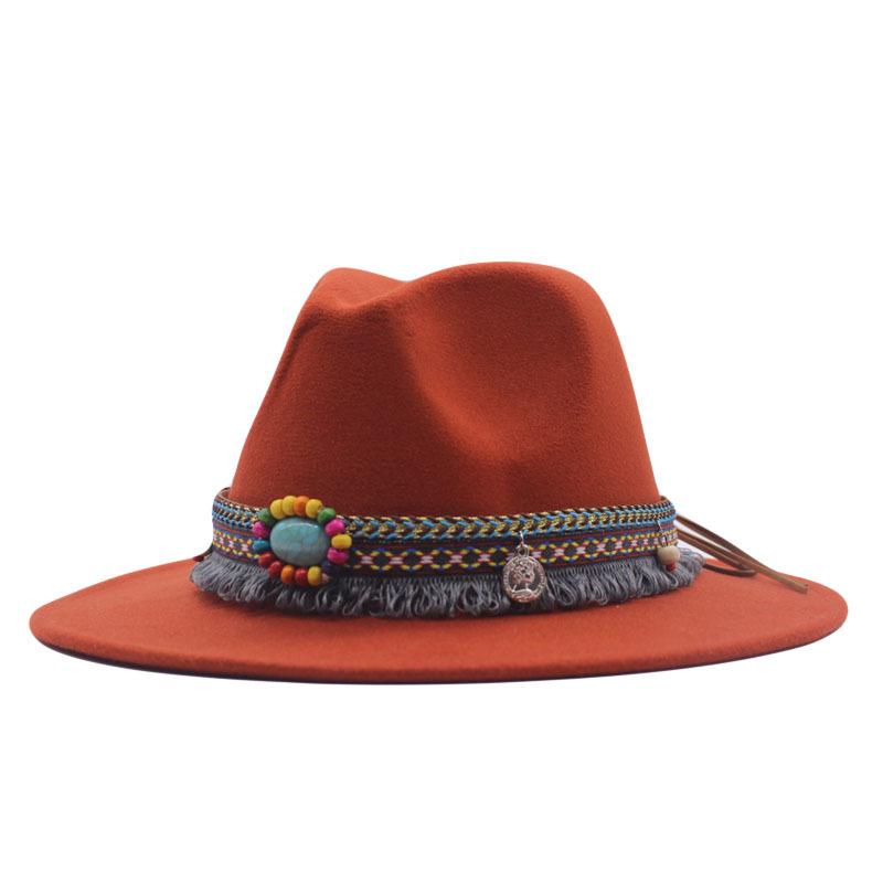 eBay new woolen top hat women's minority style retro flat-brimmed jazz hat