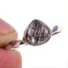 Кольцо из чистого серебра 925 пробы с натуральным черным рутилом ручной работы S.10 f7q13