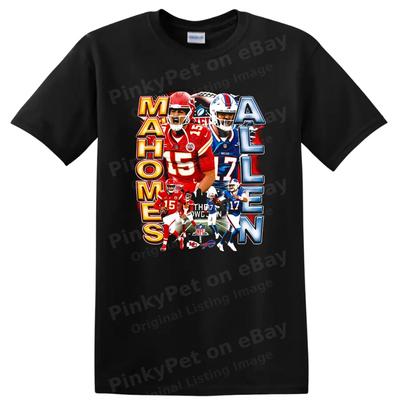 Mahomes Allen Football T Shirt Chiefs Bills Rivalry Action Tee