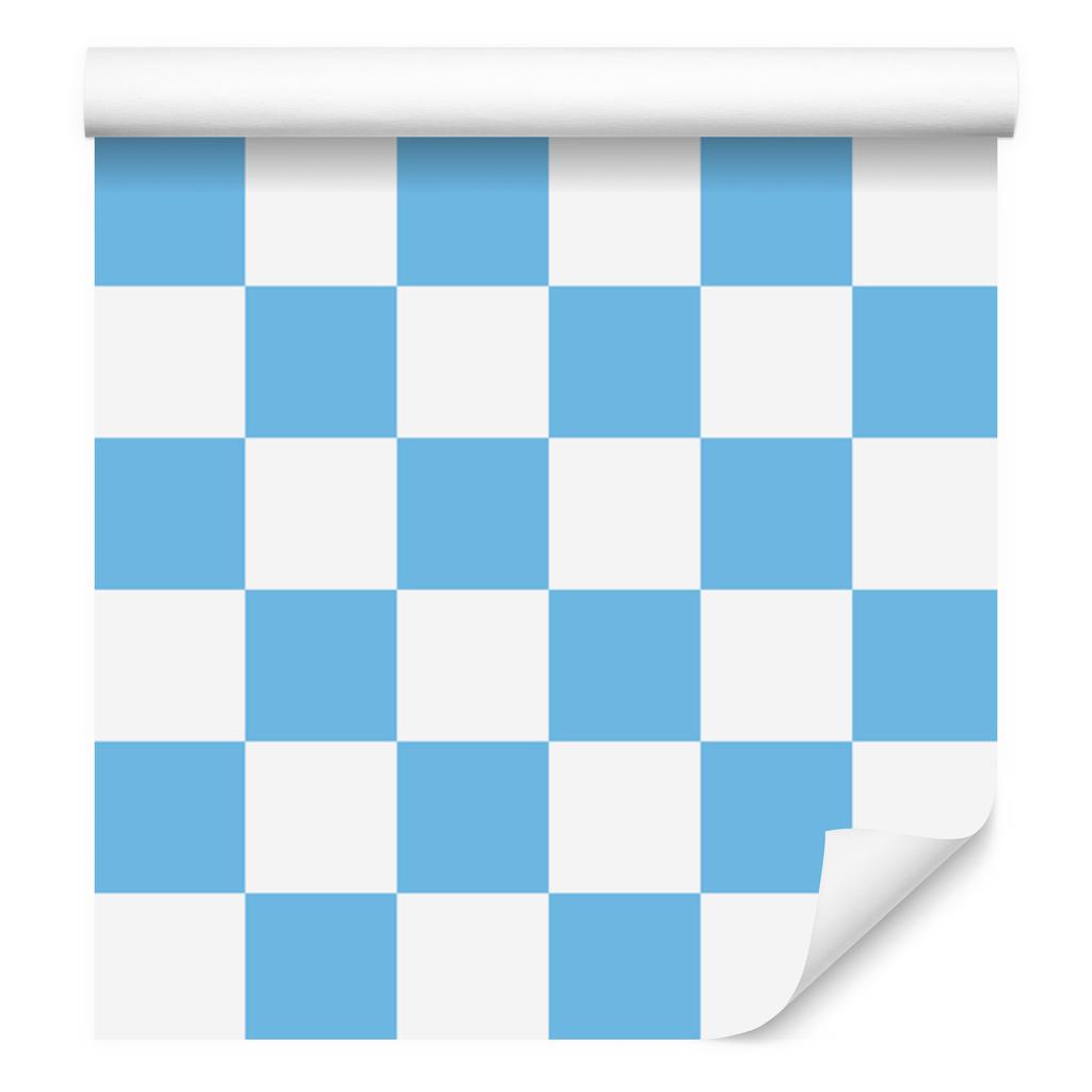 Azure Checkerboard Wallpaper for Living Room and Bedroom 50x1000
