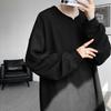 Autumn and Winter Men's Loose Fashion Striped Long-sleeved T-shirt Japanese Versatile Handsome Rotator Sleeve Sweater