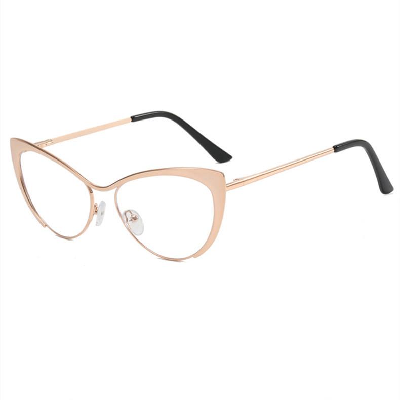 Модные унисекс круглые однотонные очки с металлической оправой, party очки, серебристая оправа "кошачий глаз" для женщин и мужчин