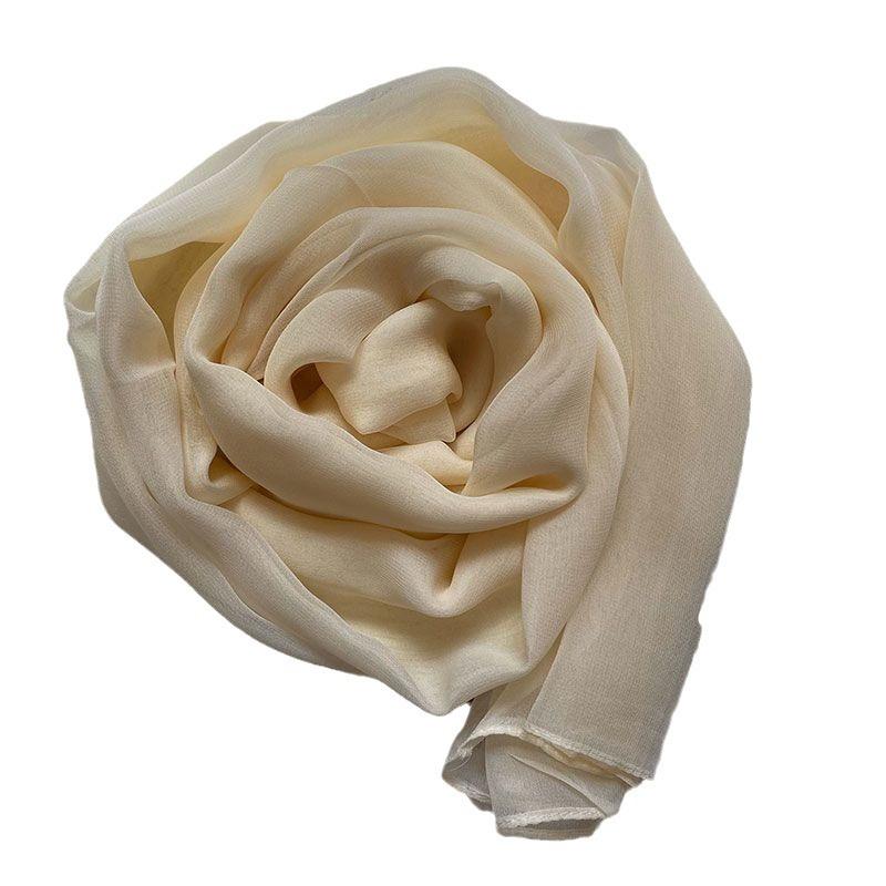 Hangzhou Silk Scarf for Women Versatile Mulberry Silk Scarf for Summer Sun Protection Beach Towel Solid Color Mother Long Shawl