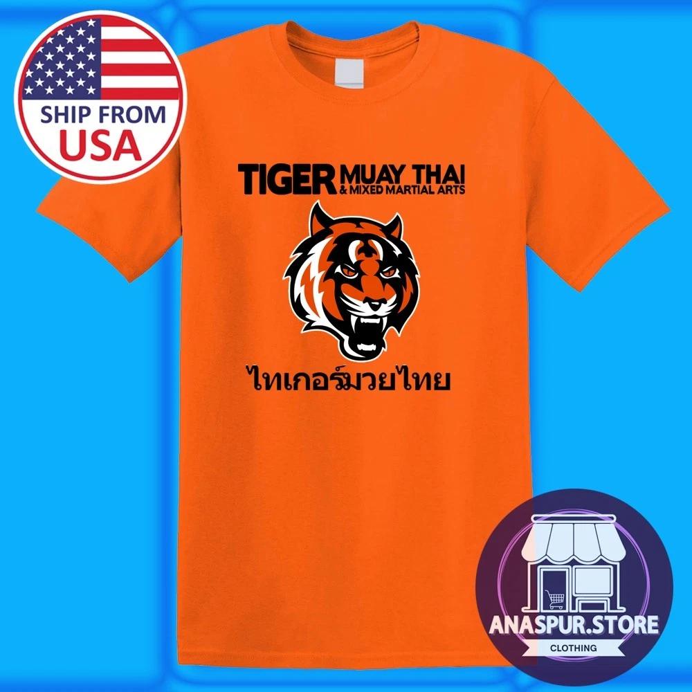 Мужская оранжевая футболка Tiger Muay Thai MMA Kickboxing Размеры S-5XL