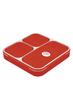 Foodman Bento Can be carried Slim Bento Clear Double Secured with CB DSK Box, upright, Box, 800ml, Red, Leak-resistant, sealing, 4-point lock, Japan,