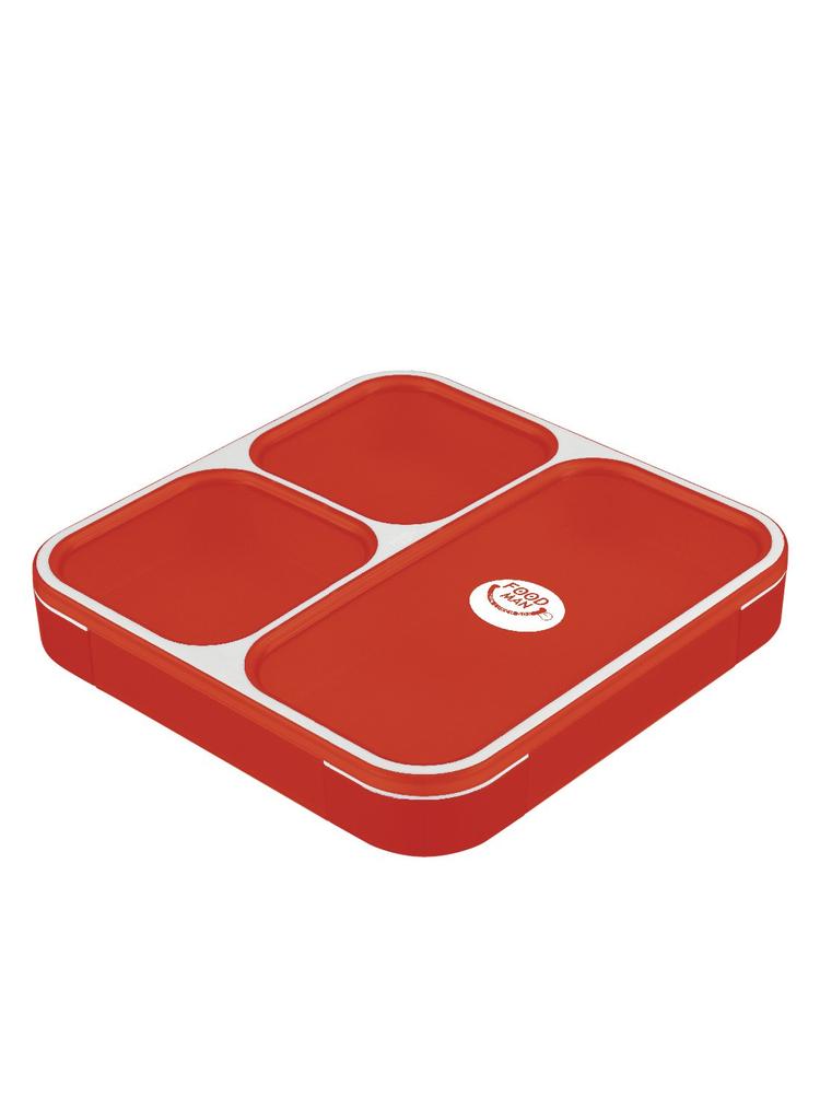 Foodman Bento Can be carried Slim Bento Clear Double Secured with CB DSK Box, upright, Box, 800ml, Red, Leak-resistant, sealing, 4-point lock, Japan,