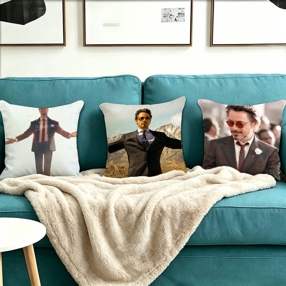 A-Actor R-Robert Downey Jr Pillow Case Square Double-Sided Sofa Cushion Cover Bedroom Bedside Pillow
