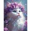 Алмазная картина Кошка Животное Картина Стразы Мозаика Современные Фиалки Цветочные Декоративные Картины Новые Поступления
