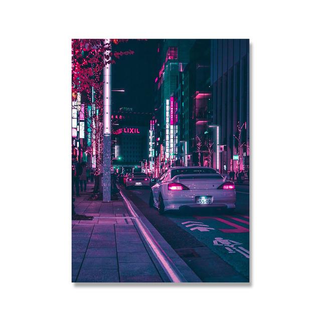 Холст Wall Art HD Ночной вид Уличные принты Плакаты Украшение дома Ночное дерево Симпатичная картина Спальня Модульная рамка для фотографий