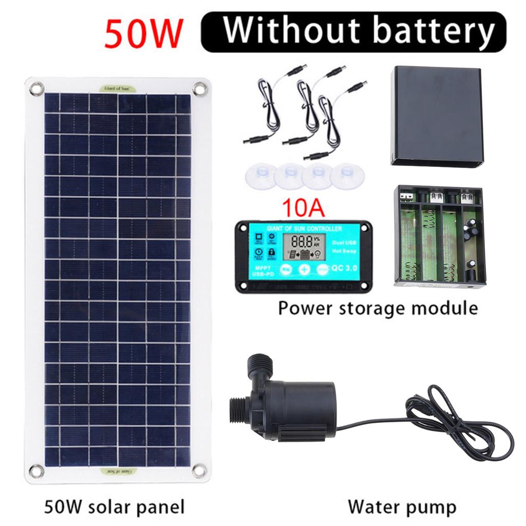 Multipurpose 100W Solar Power Water Pump for Pond Fountains Hydroponics Lift Energy Storage Box Quiet Operations