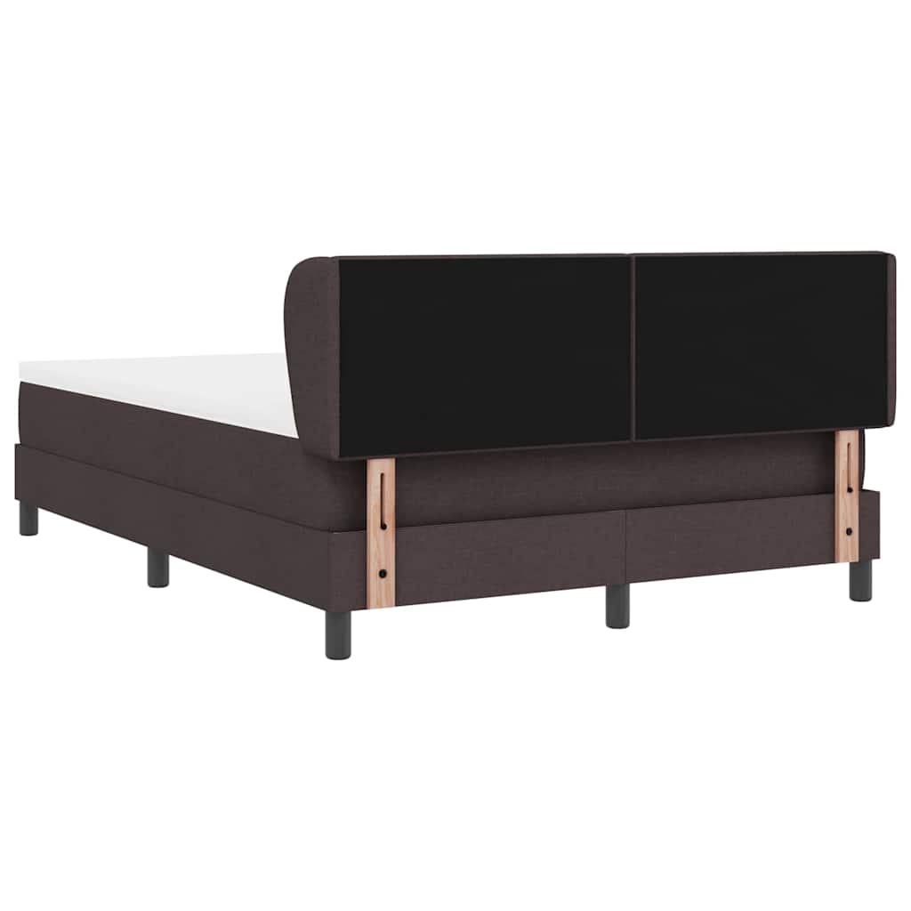 Box Spring Bed with Mattress Dark Brown 140 x 190 cm Fabric
