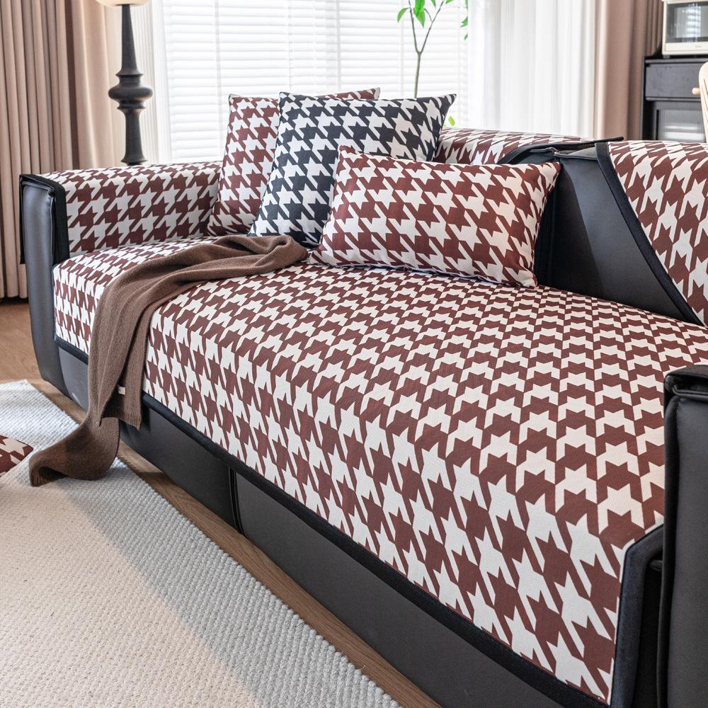 Подушка для дивана из ледяного шелка, летняя нескользящая подушка, летний коврик, моющийся высококачественный летний дневной чехол для дивана, полотенце