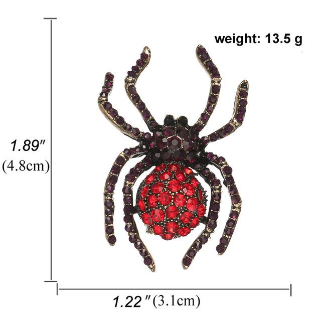 Exaggerated Personality Insect Rhinestone Spider Brooch Jewelry Coat Coat Alloy Pin Clothing Accessories