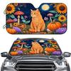 A Car Sunshade Featuring A Cat Among Flowers Under The, With High-Definition Printing. It'S Easy To Install And Suitable For Rvs