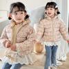 Fashion Girls' Warm Cotton-padded Clothes Korean Style Winter Baby Girl Thickened Short Cotton-padded Jacket Children's Autumn Cute Floral Print Coats