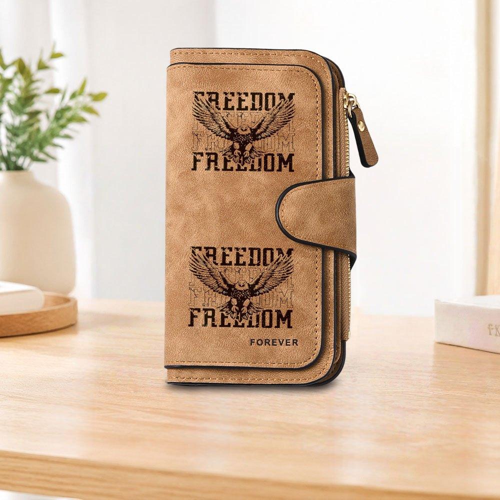 Flying Eagle Long Zipper Wallet, Large Capacity Card Holder, Unisex Clutch Bag, Fashionable Zipper Coin Purse, Suitable for Daily Use, A Great Gift