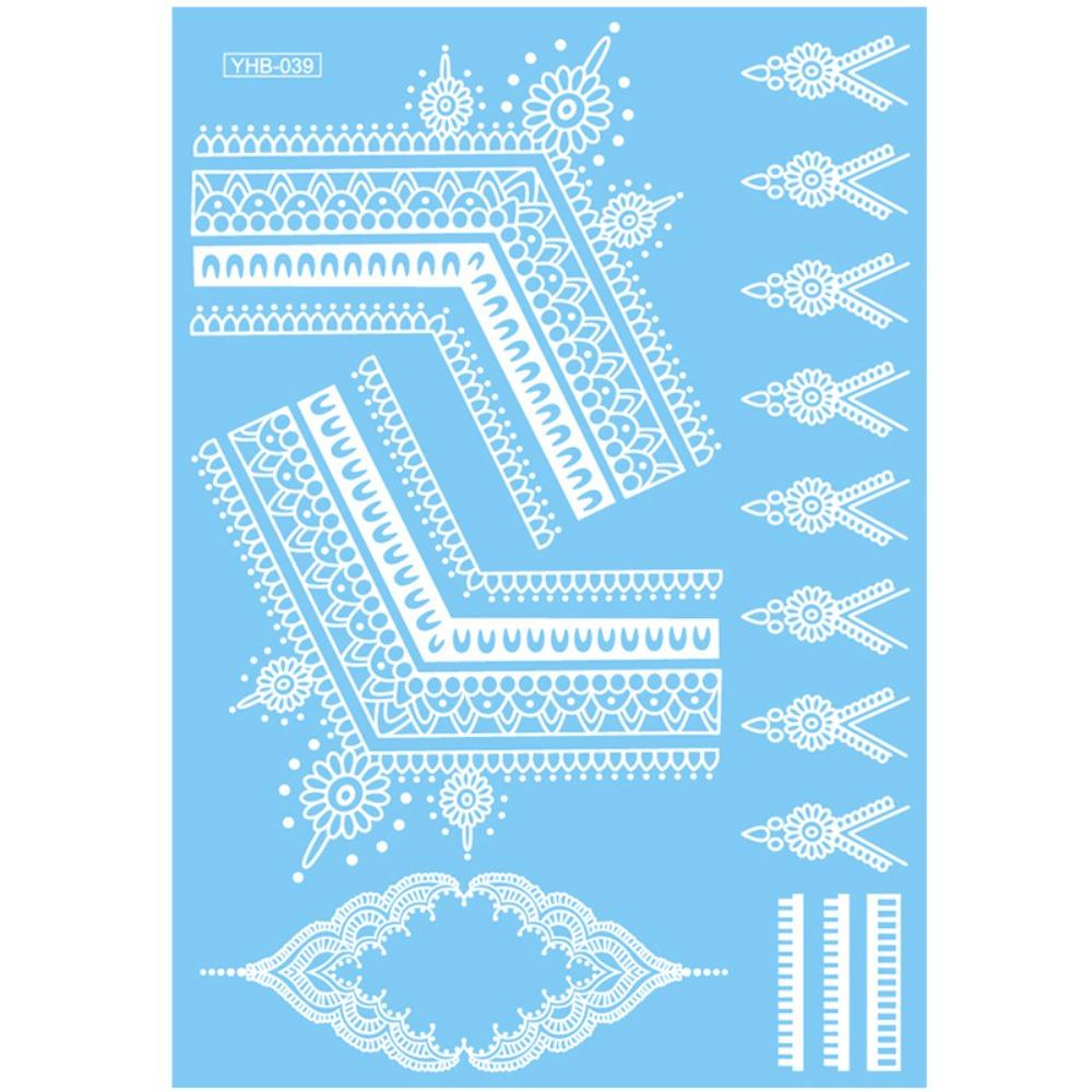 Waterproof White Tattoo Stickers Lace Flower Long-lasting Butterfly Tattoo Stickers Ethnic Style Temporary Tattoo Stickers