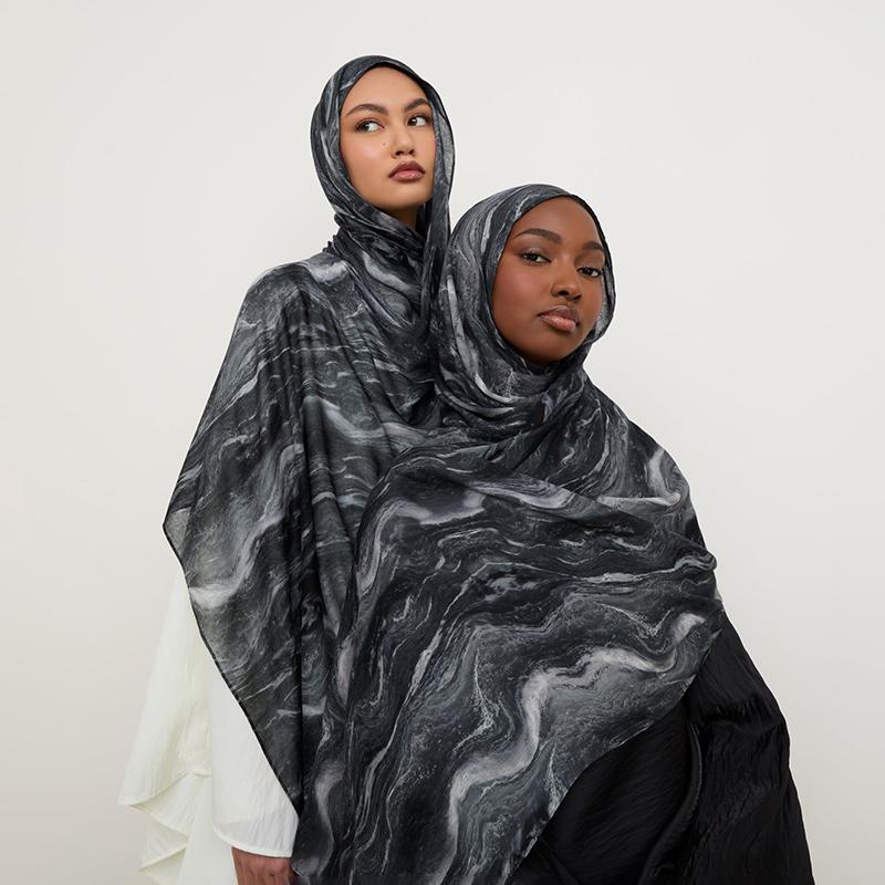 New Women's Watercolor Hijab Scarf Bandana Headband Vintage Luxury Beach 180cm Long Handkerchief Bohemia Muslim Accessories