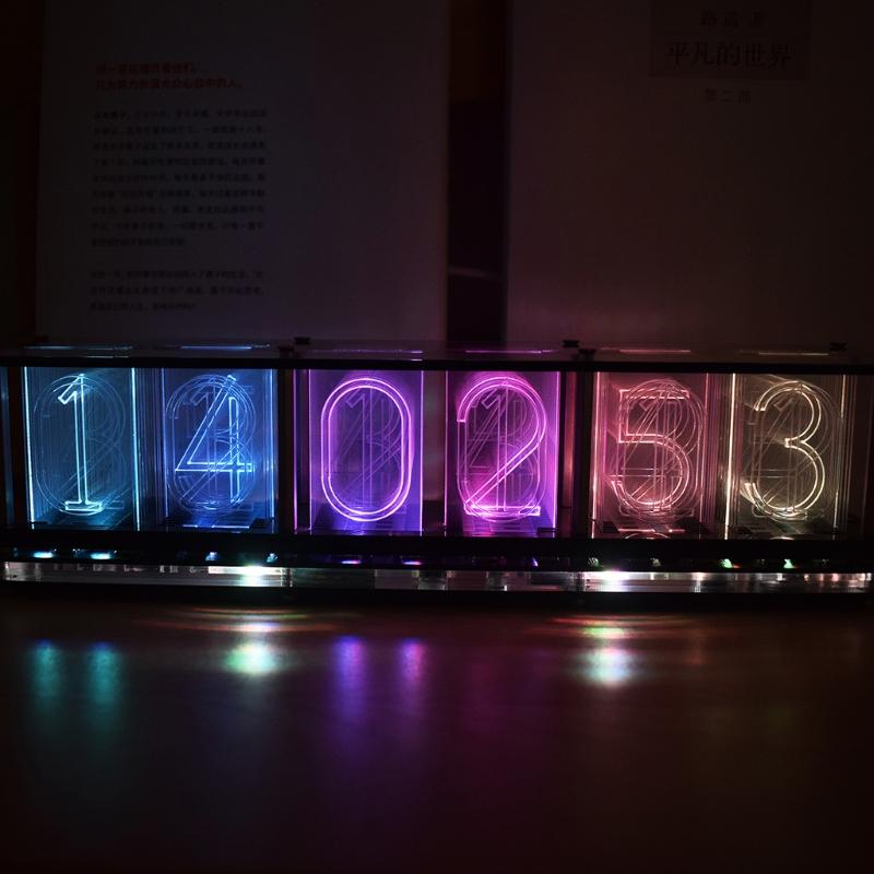 Имитация полноцветного RGB светящегося трубчатого clock LED музыкального спектра DIY наборы Декорация Подарок Ночник Освещение атмосферы