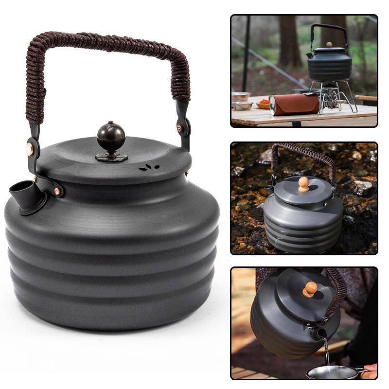 Портативный уличный чайник большой емкости для кемпинга из алюминиевого сплава, кофейник, дорожный чайник