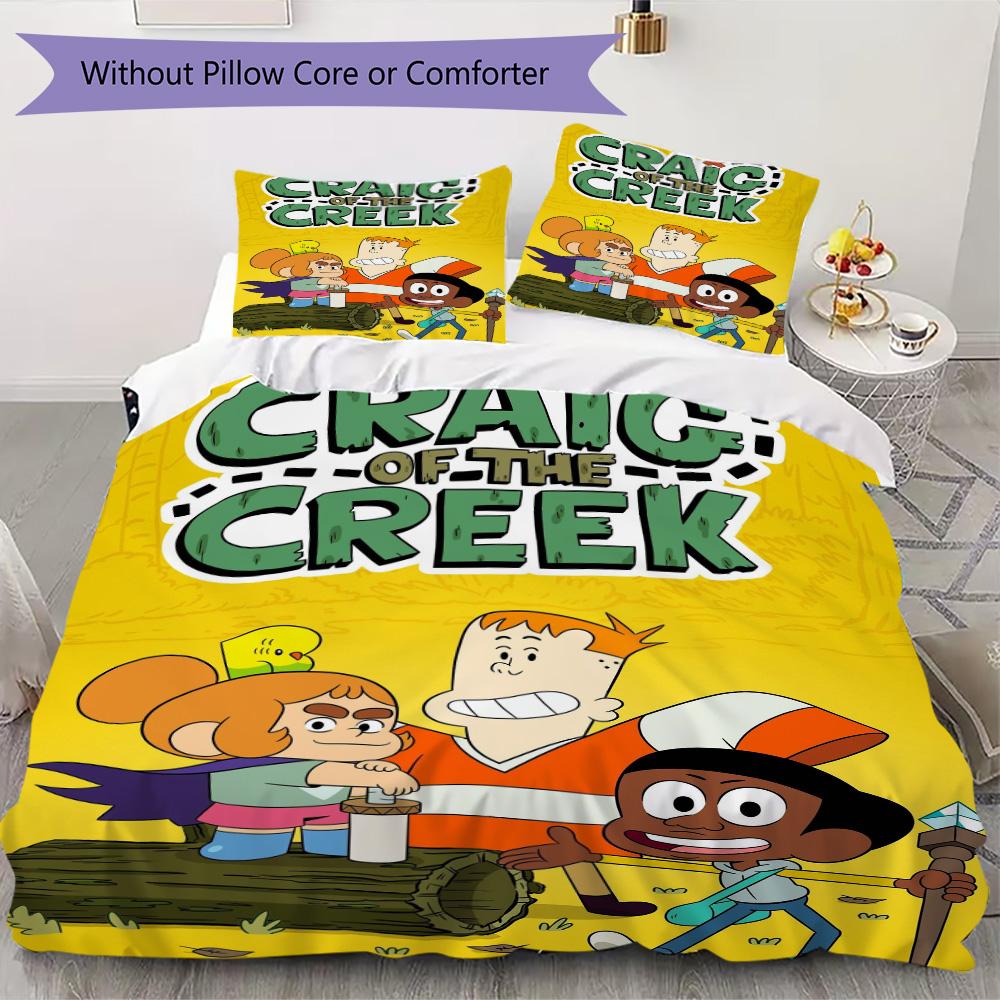 Craig of the Creek Pattern Bedding,Quilt Set Quilt Cover Pillowcase Home Birthday Gift (1*duvet cover+2*pillowcase,without core)SSJT0917022