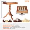 VEVOR 3-IN-1 Chess Checkers Backgammon Table Set, 18 Inch Premium Wooden Chess Table, Deluxe Combo Game Table Furniture Set