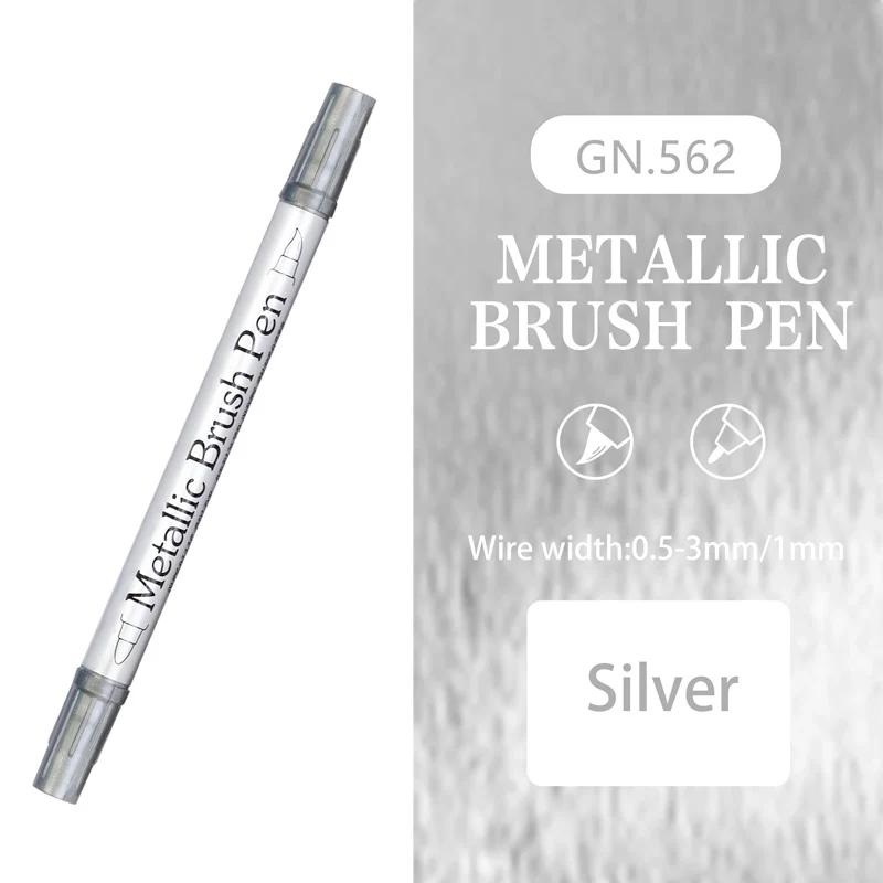 Двусторонние цветные металлические водостойкие перманентные маркеры-ручки Золотой Серебряный Цвет для DIY Арт-маркера Ручка Арт-рисование Принадлежности