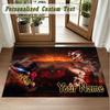 Crystal Velvet Square Rug Custom NameDemon Slayer Pattern Non Slip Home Floor Decor Rug