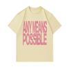 Men's 100% Cotton Crew Neck Short Sleeve T-Shirt, Casual Any Means Possible Letter Print Soft Breathable Lightweight Daily Wear Tee for Casual Outdoor