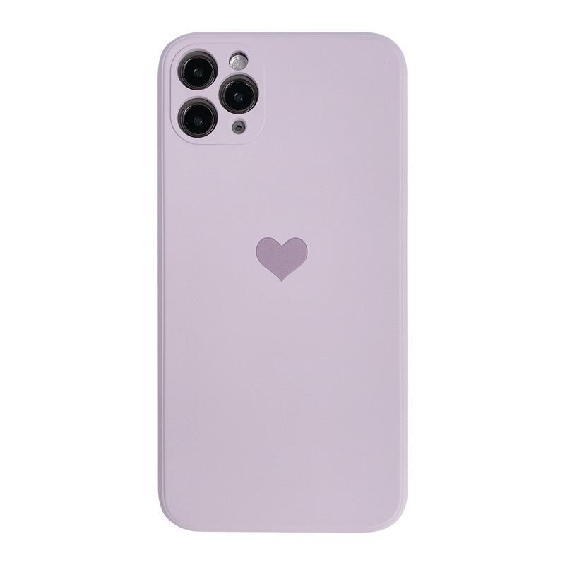 Ins Корея чехол для телефона с сердечком для Iphone 11 Pro Max 7 8 Plus фиолетовый мягкий силиконовый чехол для Iphone X Xr Xs Max 12 13 Promax Mini