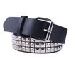 Unisex Temperament PU Leather Belt with Square Buckle and Rivet Studs