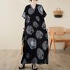 Short Sleeve Plus Size Cotton Vintage Floral New In Dresses for Women Casual Loose Long Summer Dress