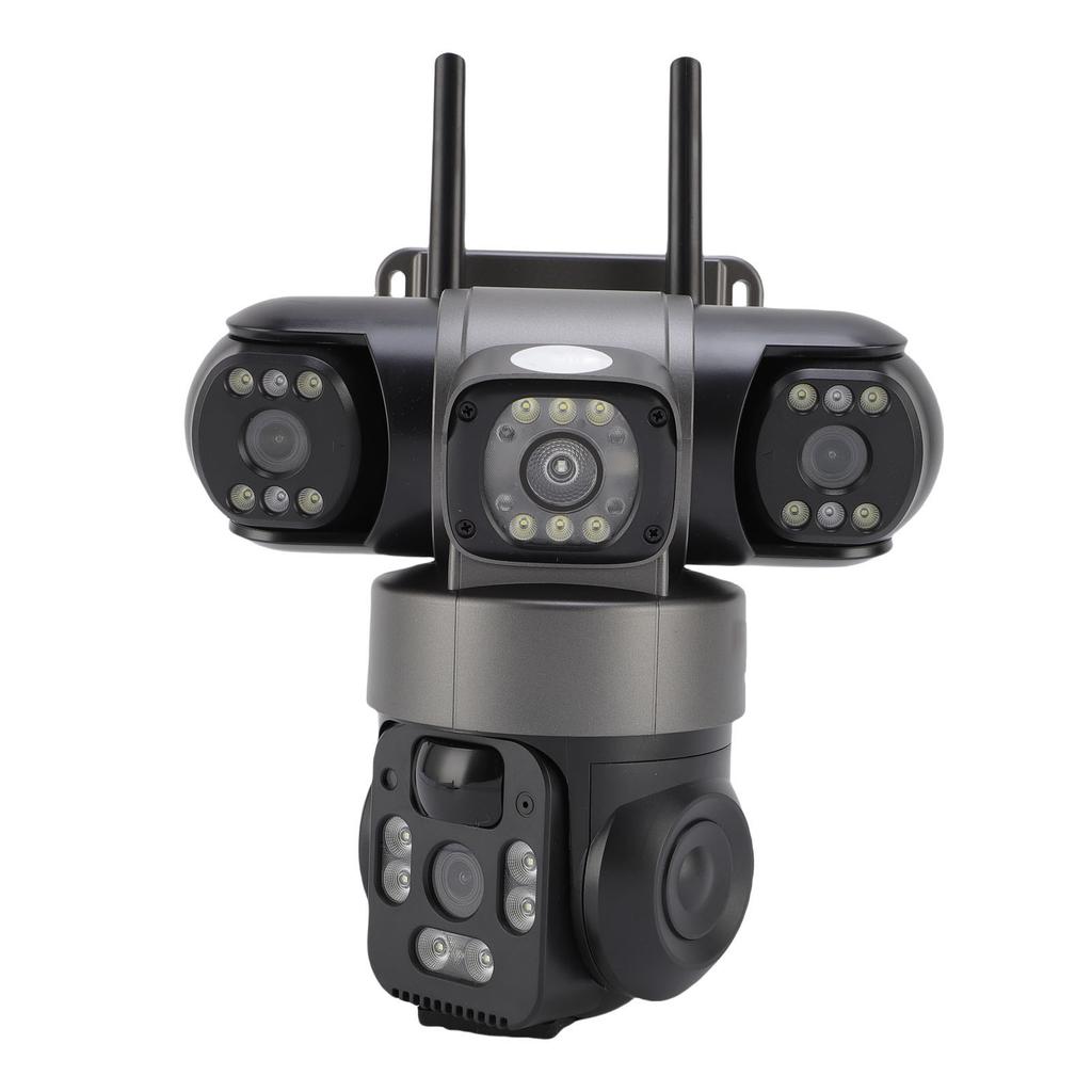 4G Triple Lens Solar Security Camera Motion Detection Voice Alerts 2 Way Talk Local Cloud Storage Outdoor Surveillance