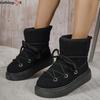 Large Size Thick Bottom Snow Boots Female 2024 Season Fall and Winter New Casual Warm Muffin Bottom High-top Shoes
