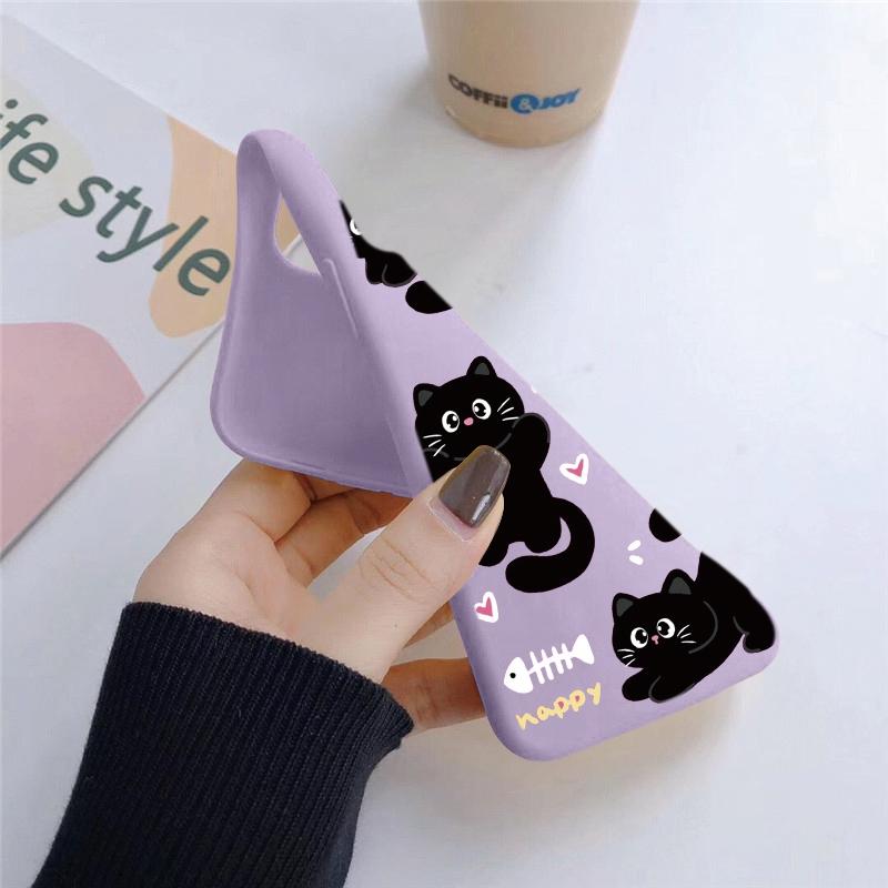 Мягкий силиконовый чехол Cat для Xiaomi Redmi Note 13 Pro 13C 14T Poco C65 Samsung A55 A35 M35 S24 Plus Huawei Honor 200 Lite iPhone Realme противоударный чехол