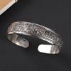 Handmade Miao Silver Old Bracelet Female Retro Court Chinese Carving Ancient Silver Bracelet Personality Exotic Bracelet