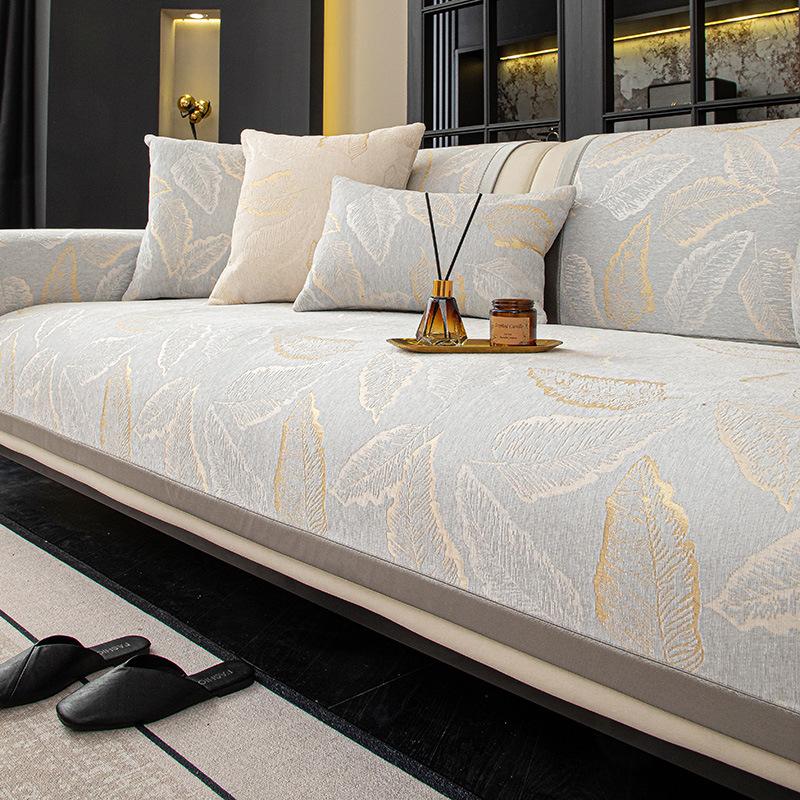 Thick Cotton-Blend Sofa Cover, Cozy Couch Cover And Snug Sofa Slipcover For 2-3 Seater Living Rooms