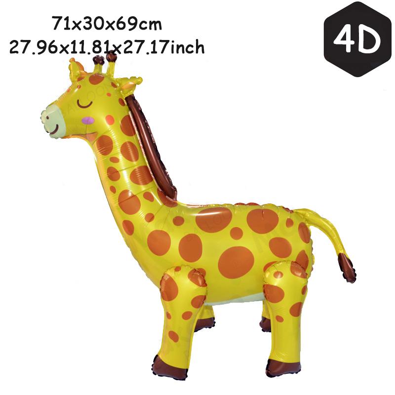 1 шт., товары для вечеринки в честь дня рождения в джунглях, 4D-шары, фольгированные шары в виде животных в стиле сафари, гигантские шары в виде льва, украшения для вечеринки в стиле животных