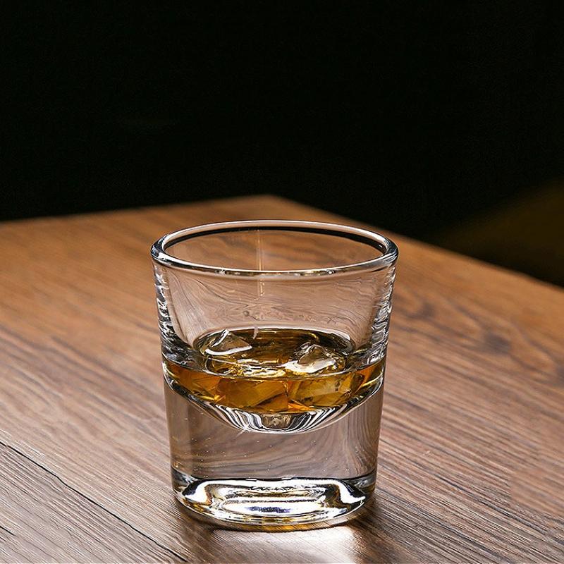 145ml 2pcs Sets Creative Whiskey Glass Thick Bottomed Wine Glass Luxury Foreign Wine Glass Elegant Cocktail Cup Bar Accessories