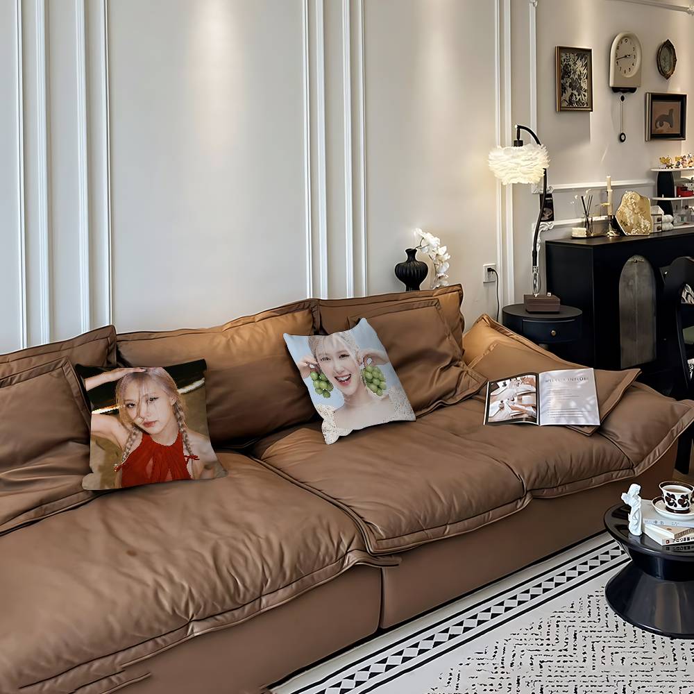 Наволочка Blackpink MemberS R-Rosé, съемная, моющаяся, чехол для подушки – Мягкий лен для любого сезона