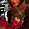 New Year Red Plaid Scarf for Women Winter High End Cashmere Christmas Warm Retro Shawl Scarf for Students